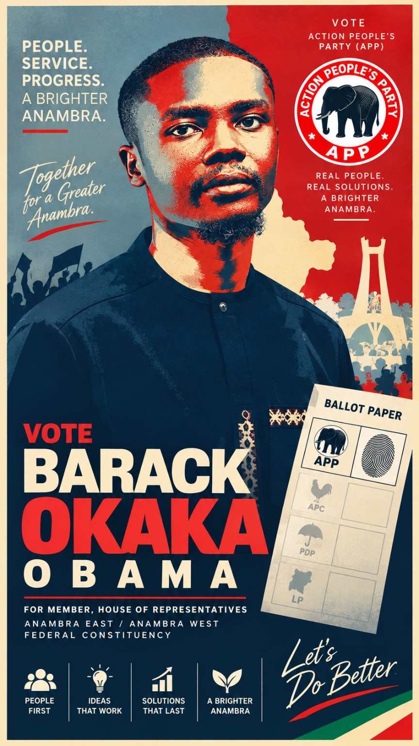 Vote Barack Okaka Obama campaign poster